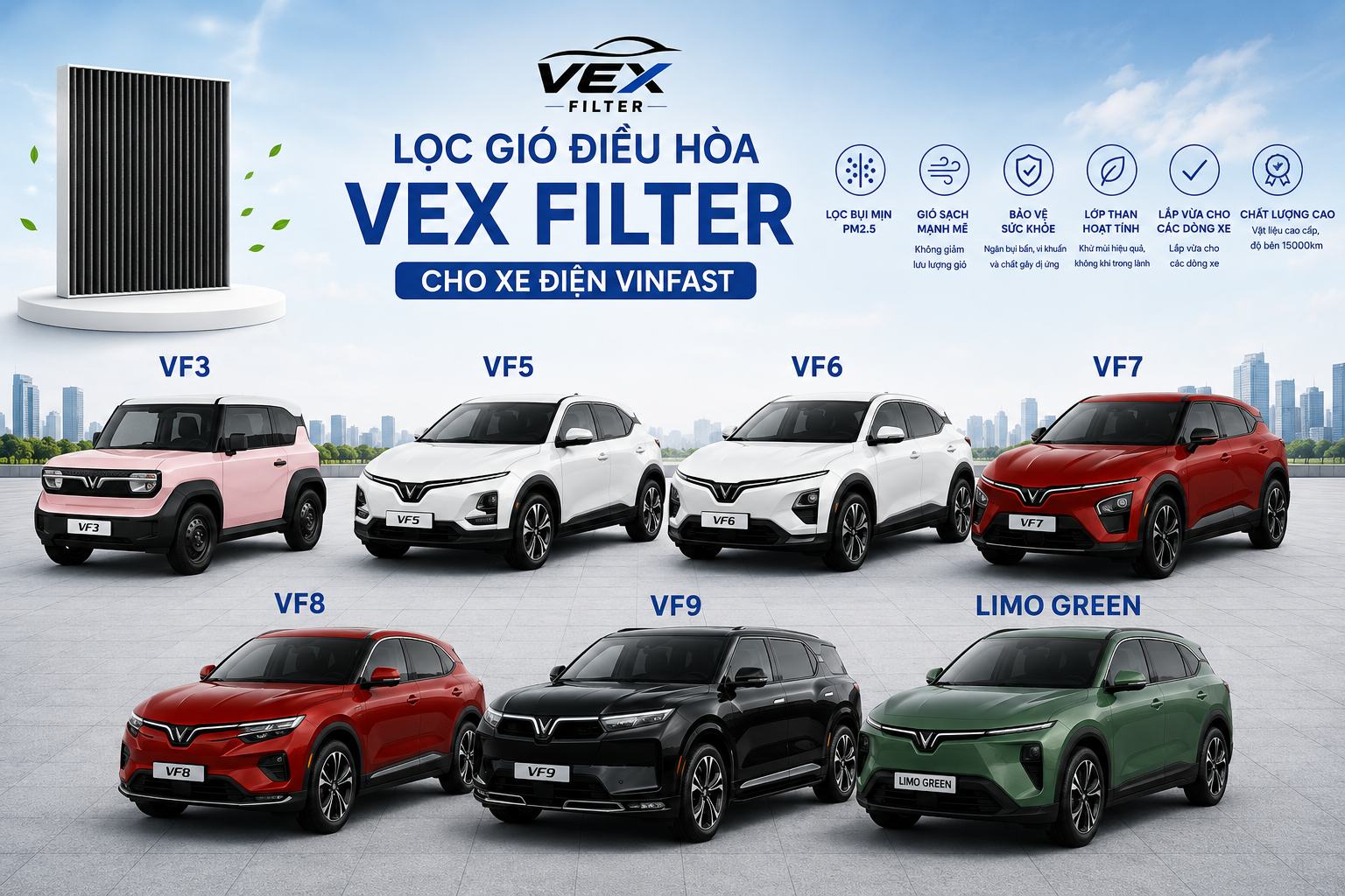 Tổng hợp dòng xe VinFast dùng VEX Filter